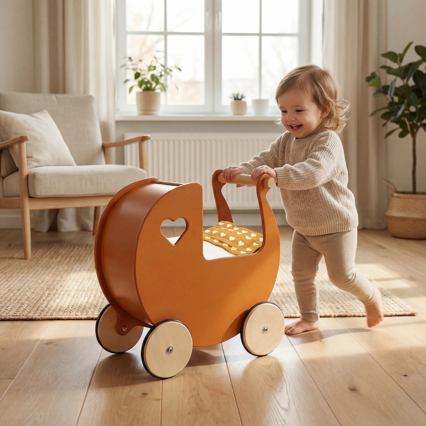 Dolls pram classic bedding set Brown