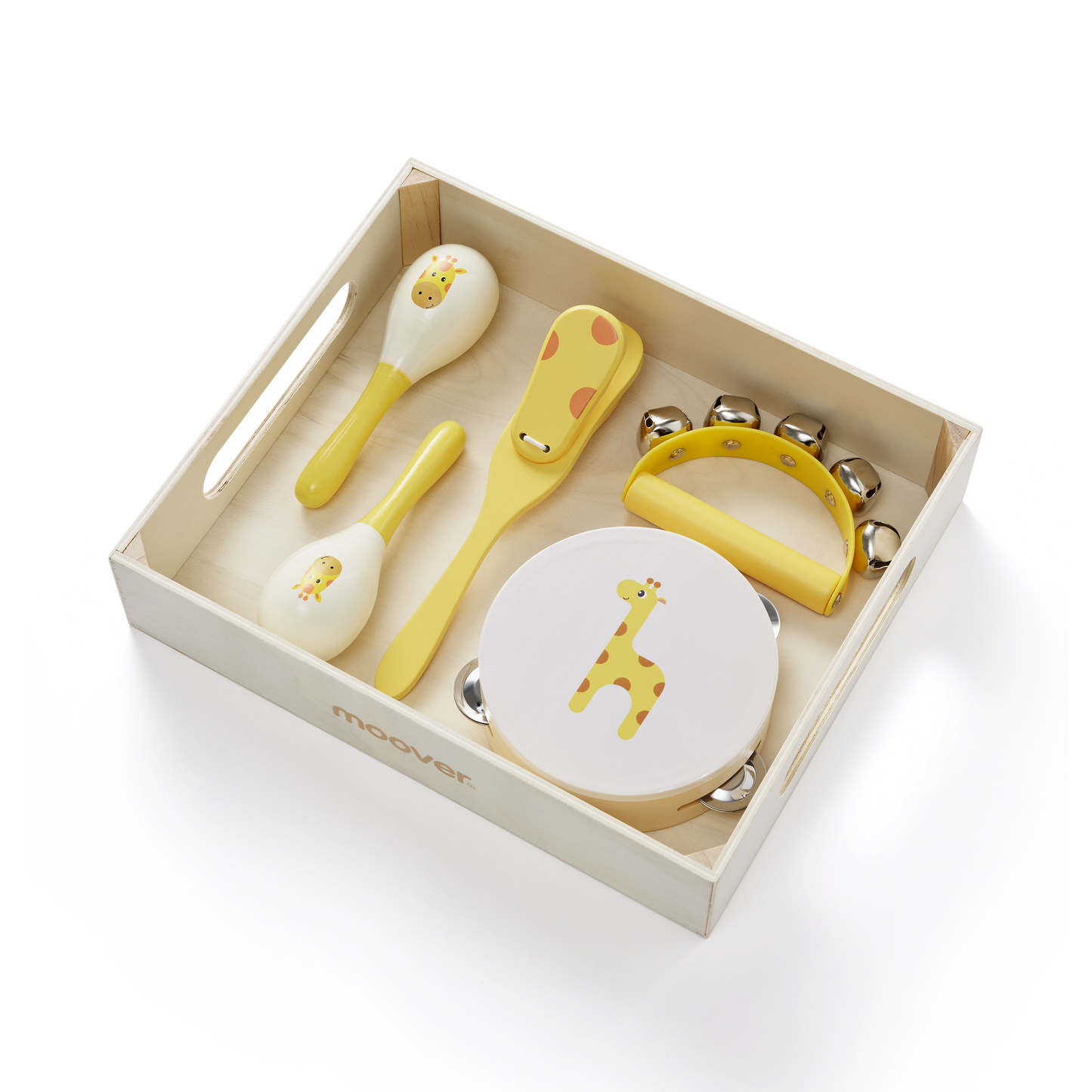 Music set safari in wooden tray