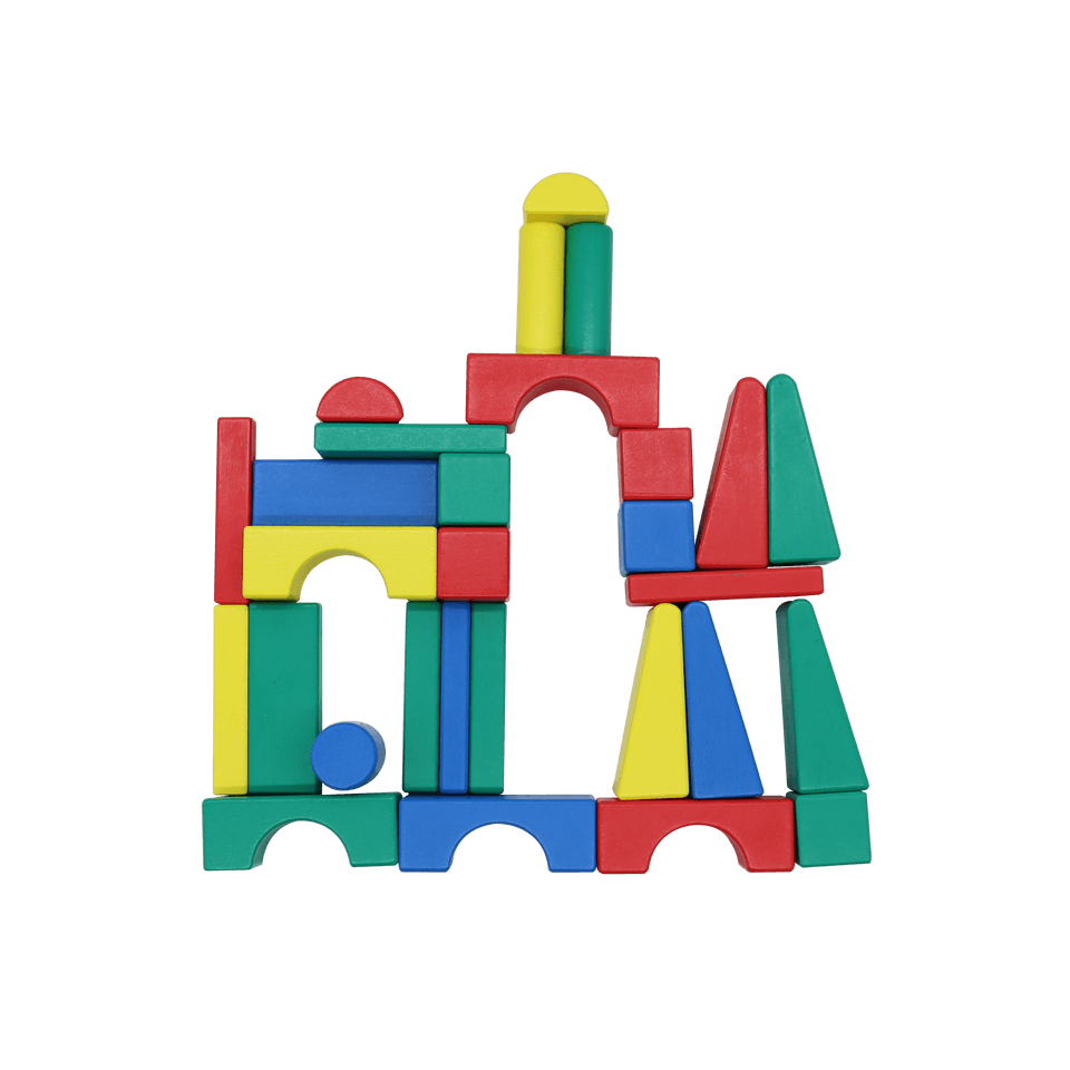 Coloured wooden discount building blocks