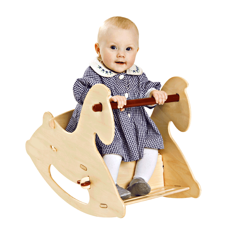 Wooden Rocking Horse Natural Wood