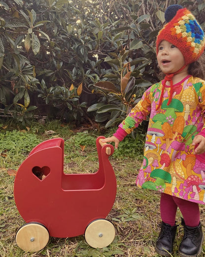 Traditional Doll Stroller Solid Red Pantone 201C
