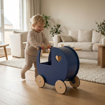 Traditional Doll Stroller Navy Blue