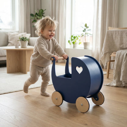 Traditional Doll Stroller Navy Blue