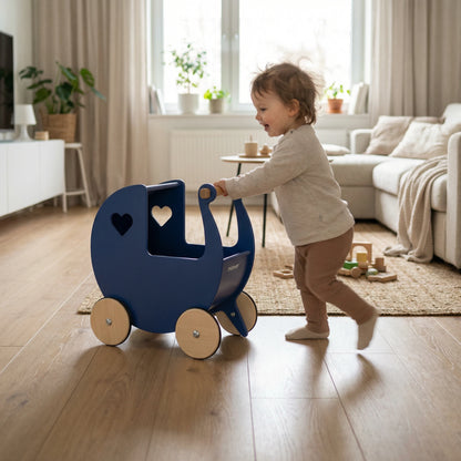 Traditional Doll Stroller Navy Blue