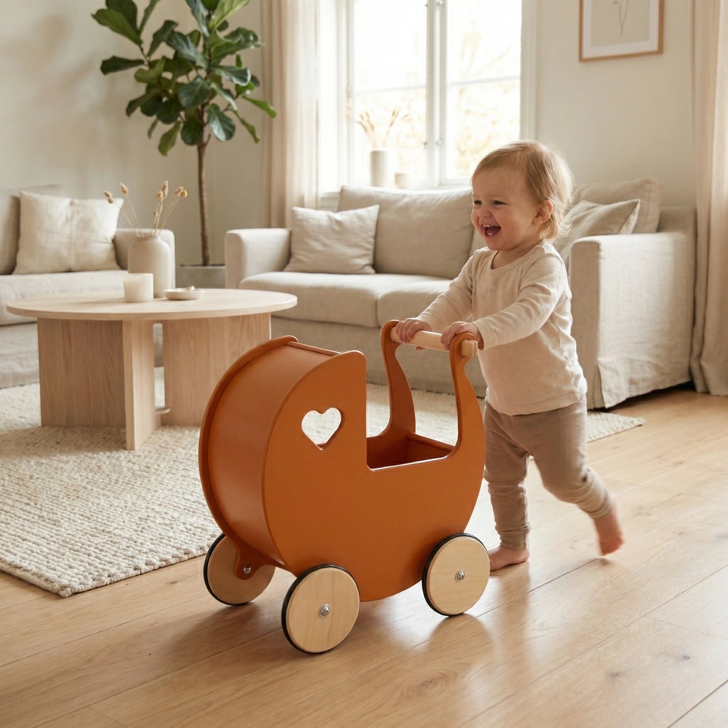 Traditional Doll Stroller Brown