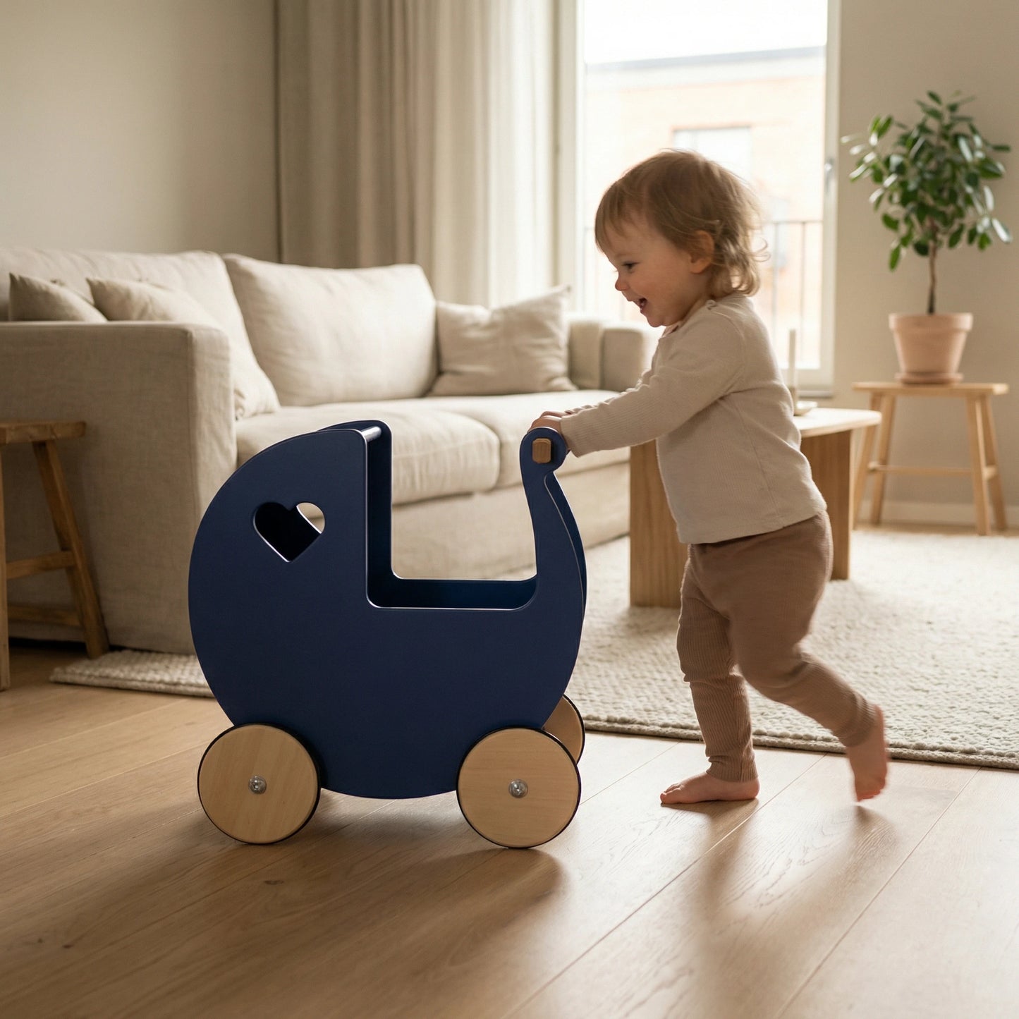 Traditional Doll Stroller Navy Blue