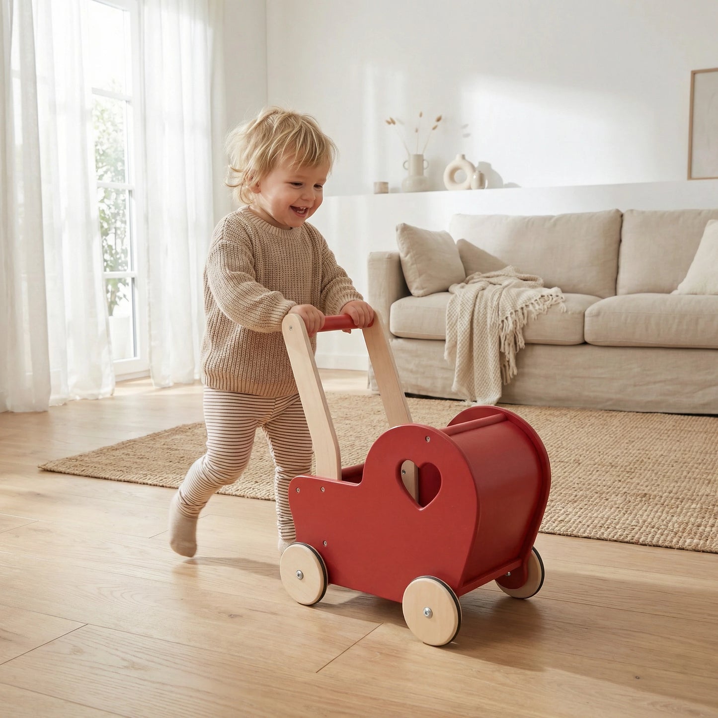 Dolls Stroller pram - Heart Red