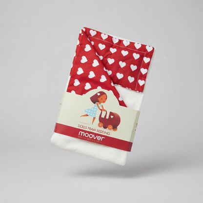 Dolls pram classic bedding set Red