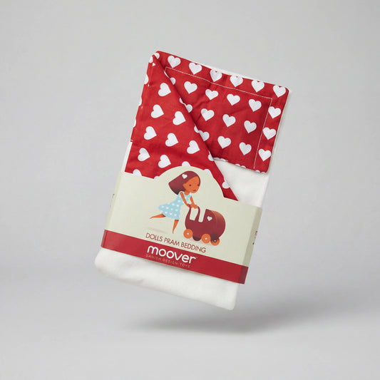 Dolls pram classic bedding set Red