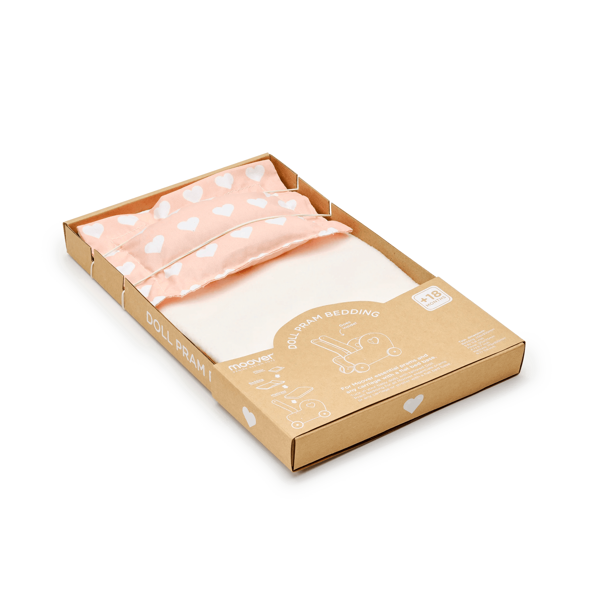 Dolls pram classic bedding set Light Coral Moovershop