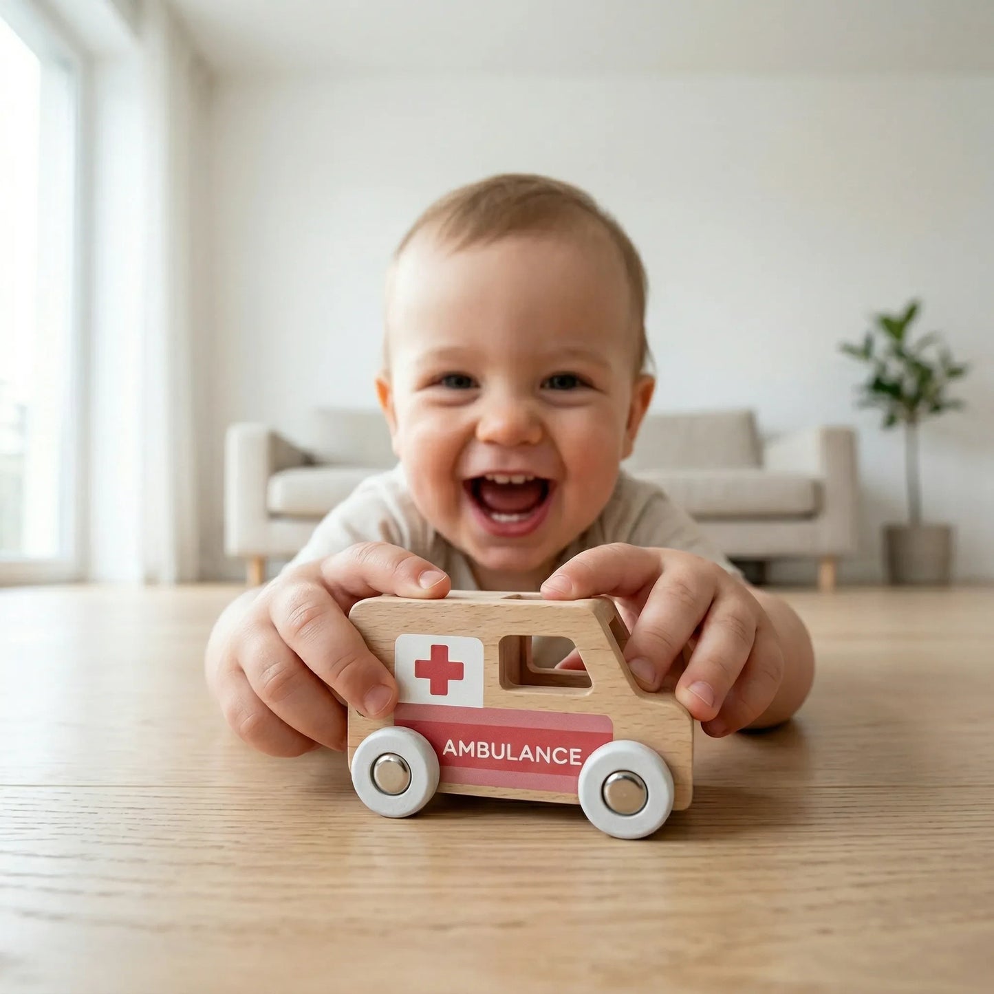 Mini Ambulance - Natural Wood