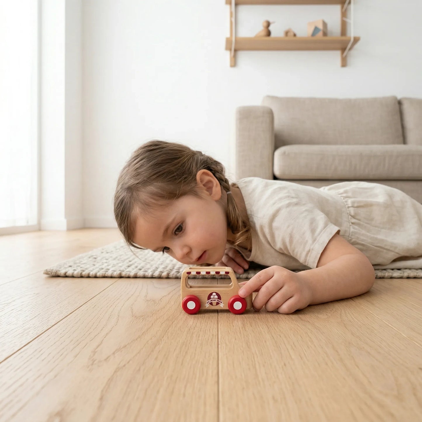 Mini Ice Cream Truck - Natural Wood