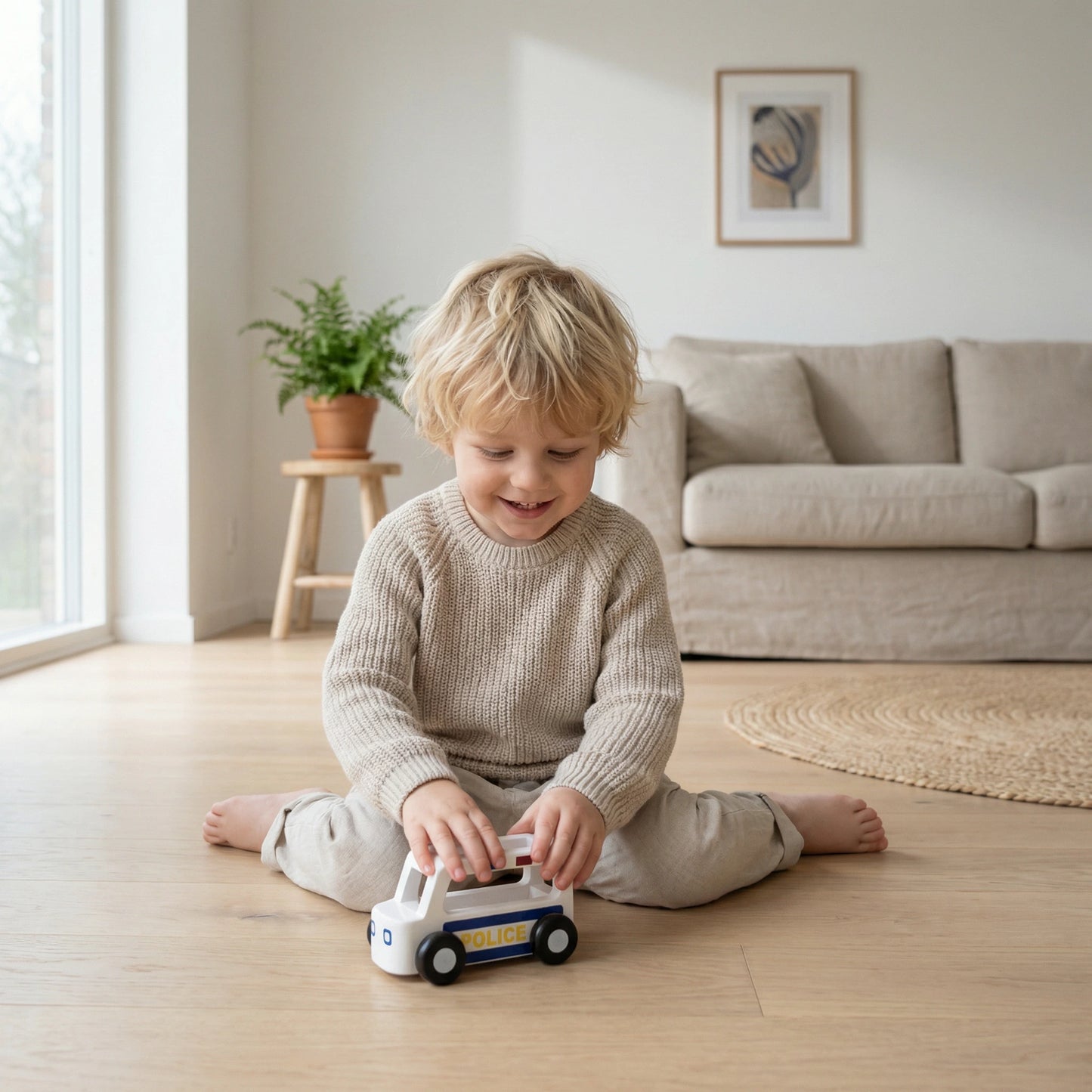 Mini Police Car - White