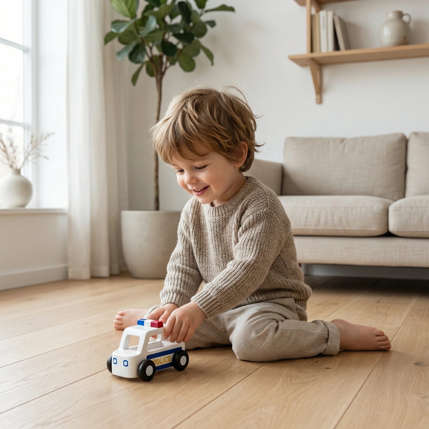Mini Police Car - White