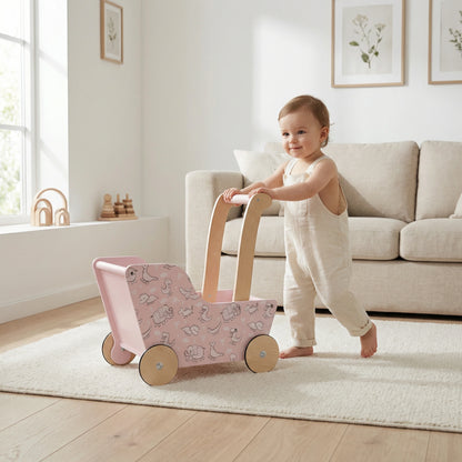 Modern Dolls Stroller (Pram) Pink dinosaurs