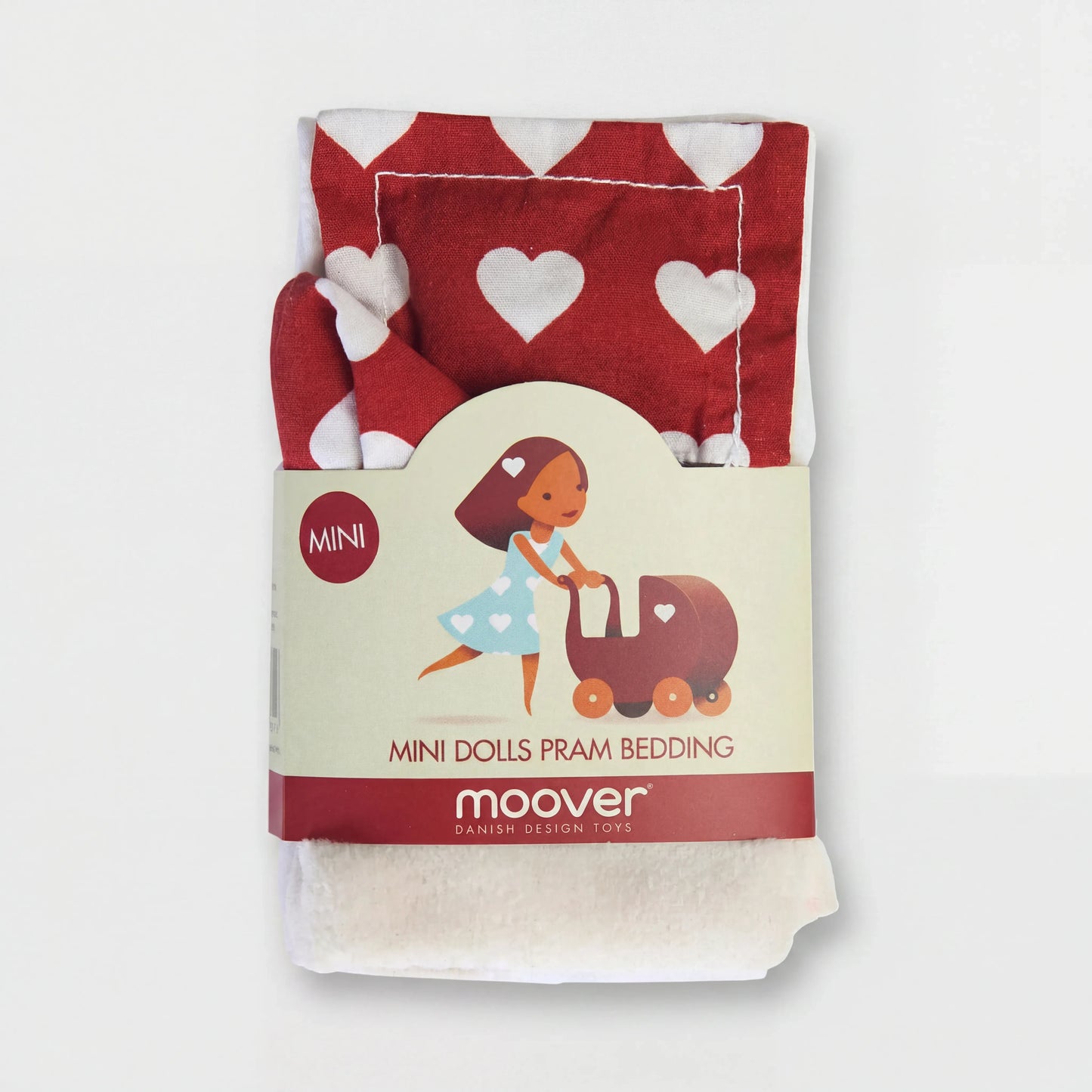 Miniature Dolls Stroller (Pram) Bedding Set - Red