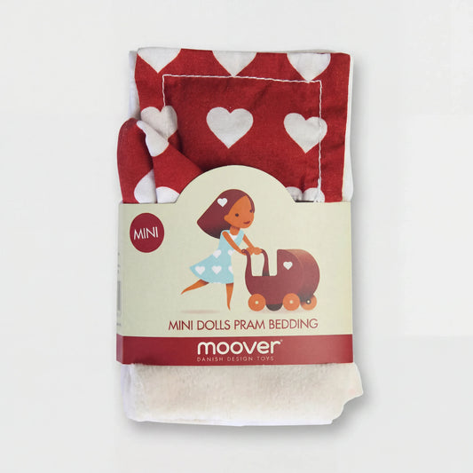 Miniature Dolls Stroller (Pram) Bedding Set - Red