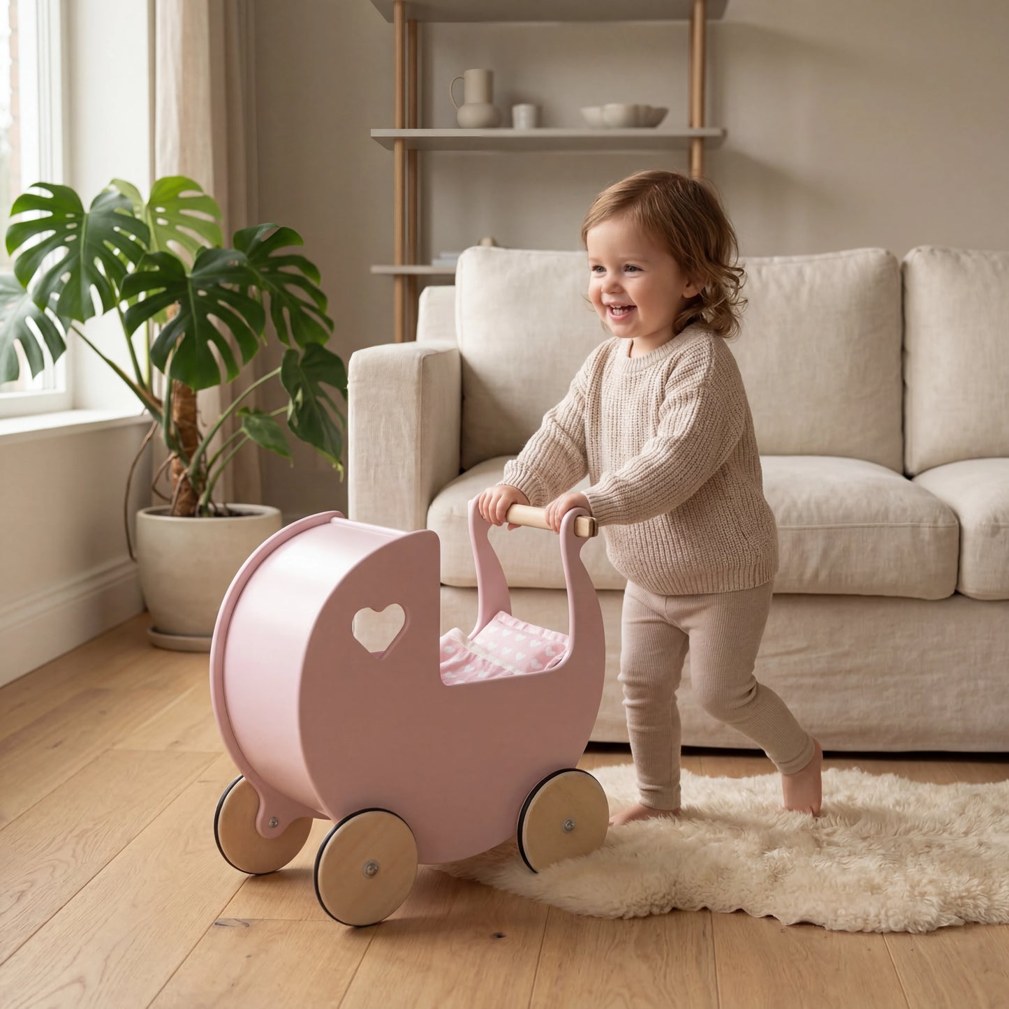 Dolls pram classic bedding set Pink