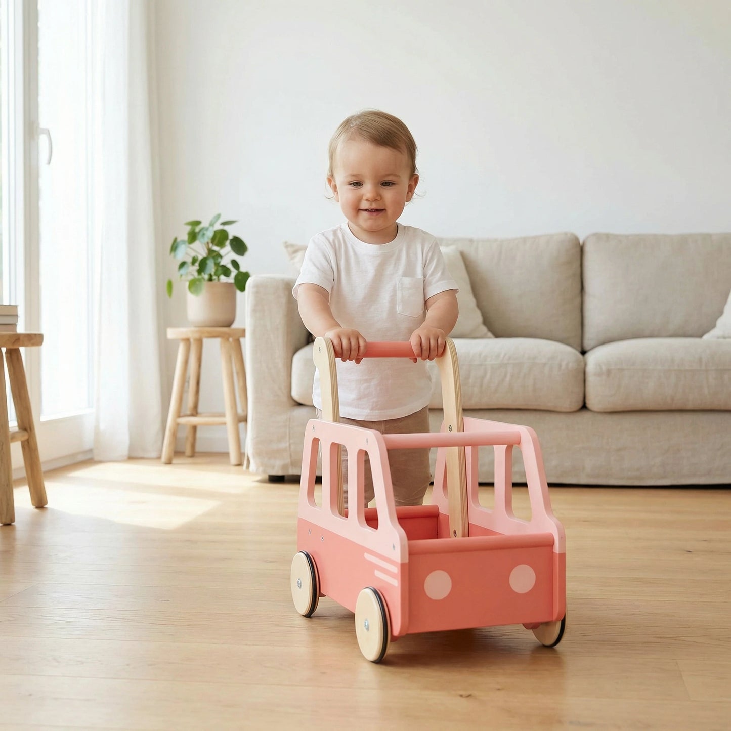 Push School Bus Pink 2337 C flatpacked