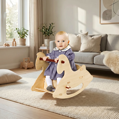 Wooden Rocking Horse - Natural Wood