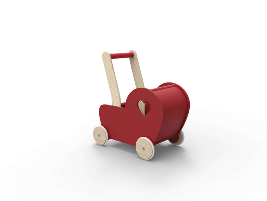 Dolls Stroller pram - Heart Red