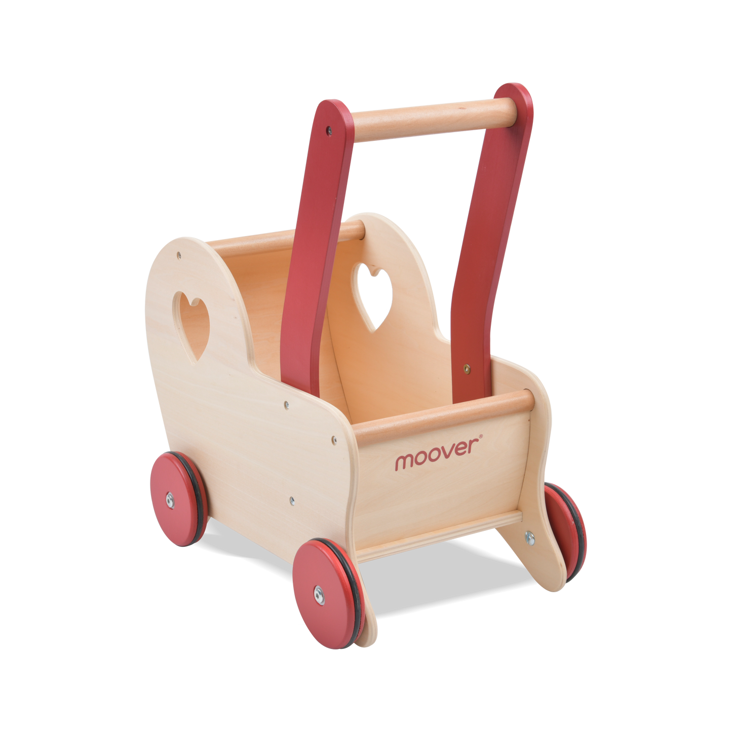 Dolls Stroller pram - Heart Natural Wood