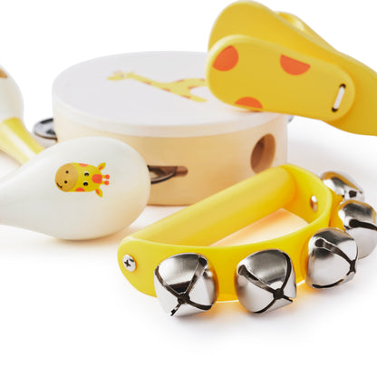 Music set safari in wooden tray