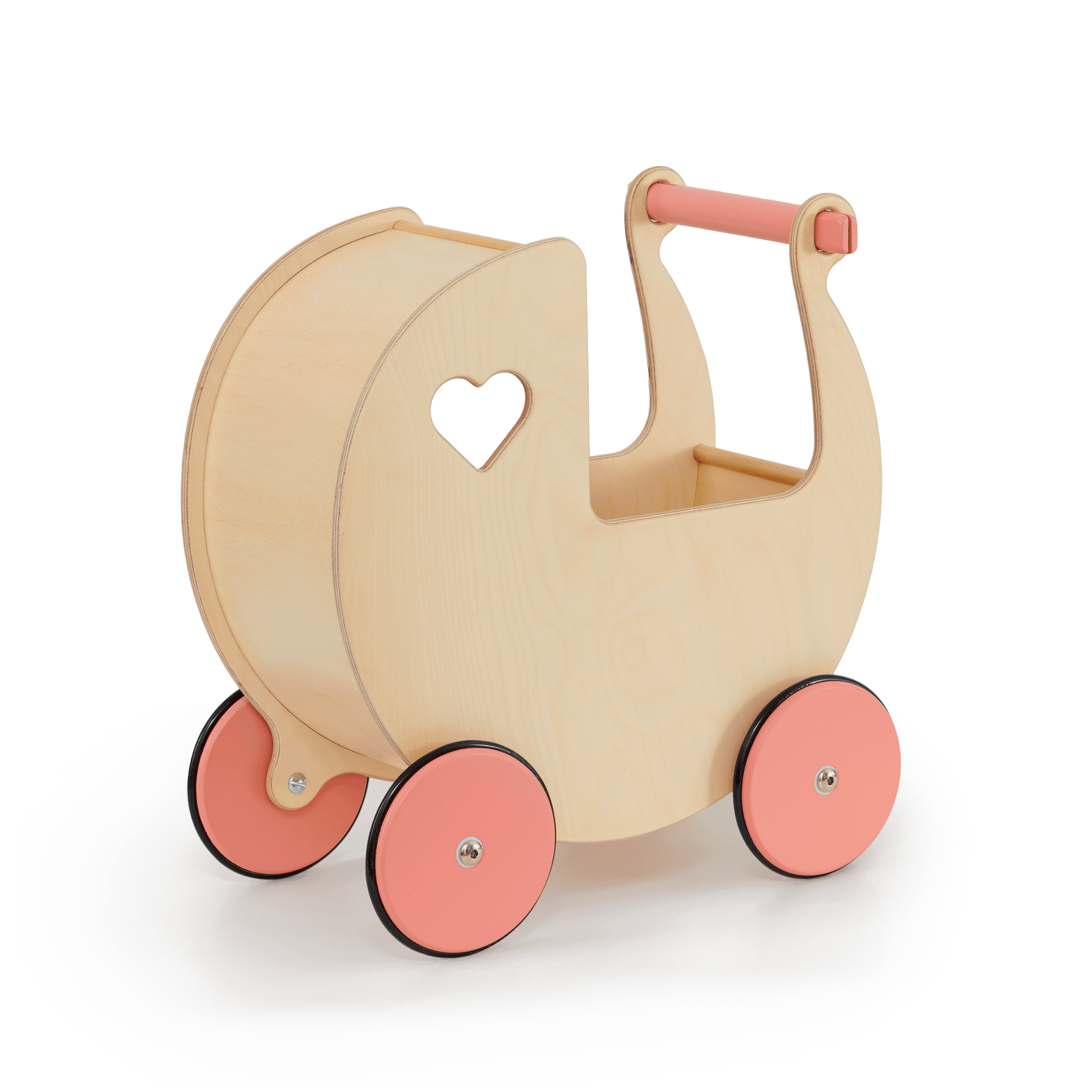 baby carriage toy Traditional Doll Stroller Natural + pink