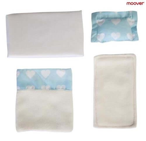 Miniature Dolls Stroller (Pram) Bedding Set - Blue