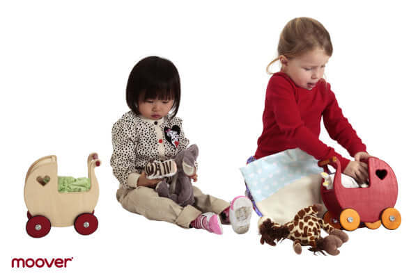 Miniature Dolls Stroller Pram Natural Wood