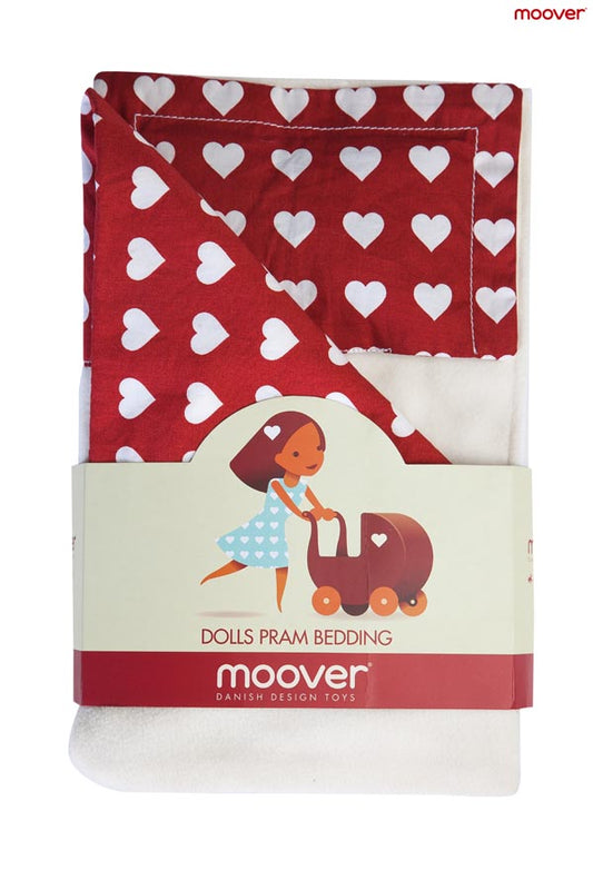 Dolls Stroller (Pram) Bedding Set - Red