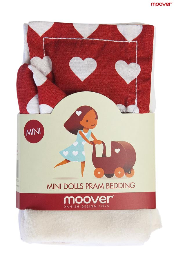 Miniature Dolls Stroller (Pram) Bedding Set - Red