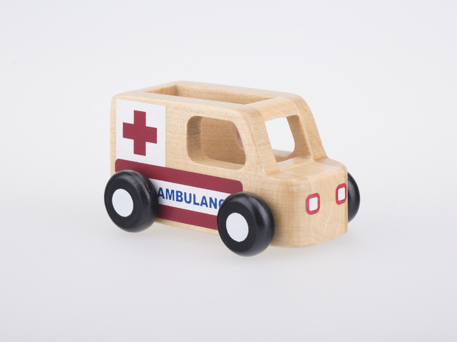 Mini Ambulancia - Madera Natural