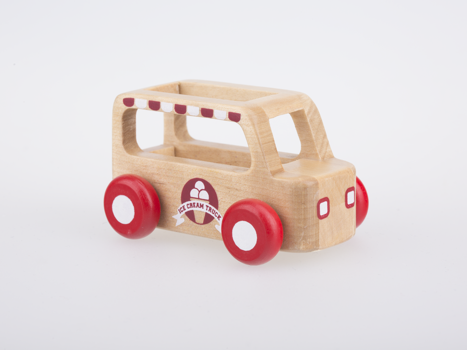 Mini-ijswagen - natuurlijk hout