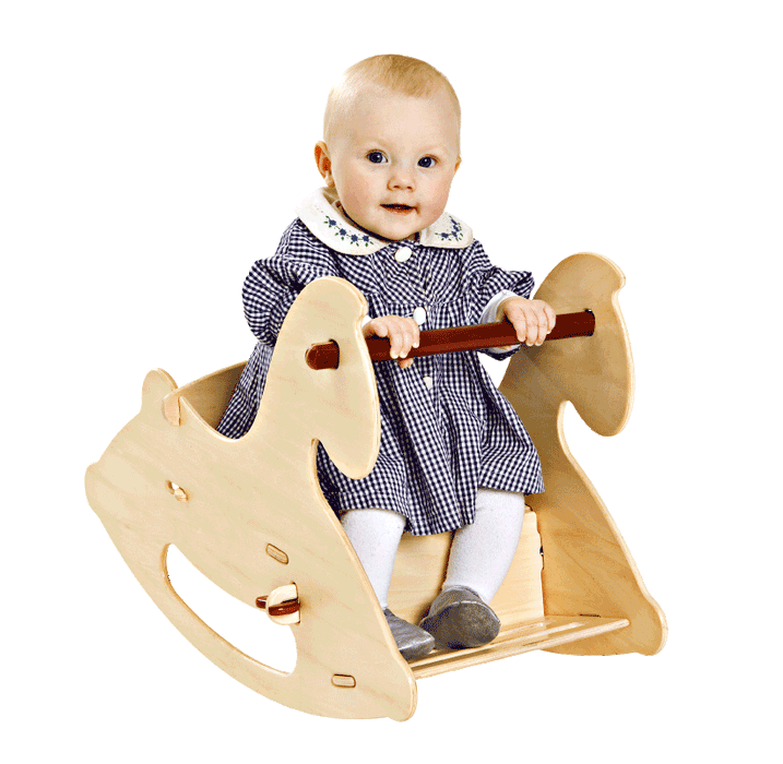 Houten hobbelpaard - natuurlijk hout