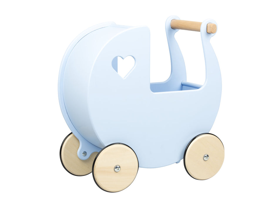 Traditionele poppenwagen (kinderwagen) - lichtblauw
