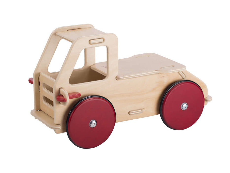 Miniatuur ride-on truck - natuurlijk hout