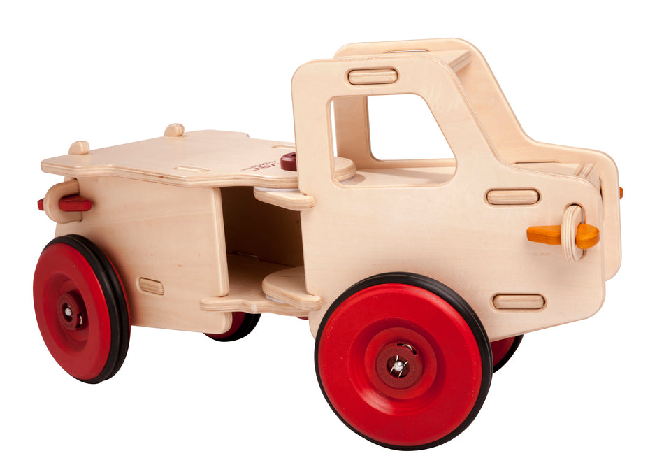 Oprijwagen kleuterschool - natuurlijk hout