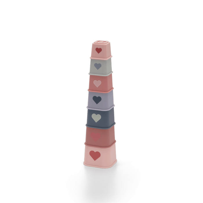 Silicone  Stacking Tower Pink