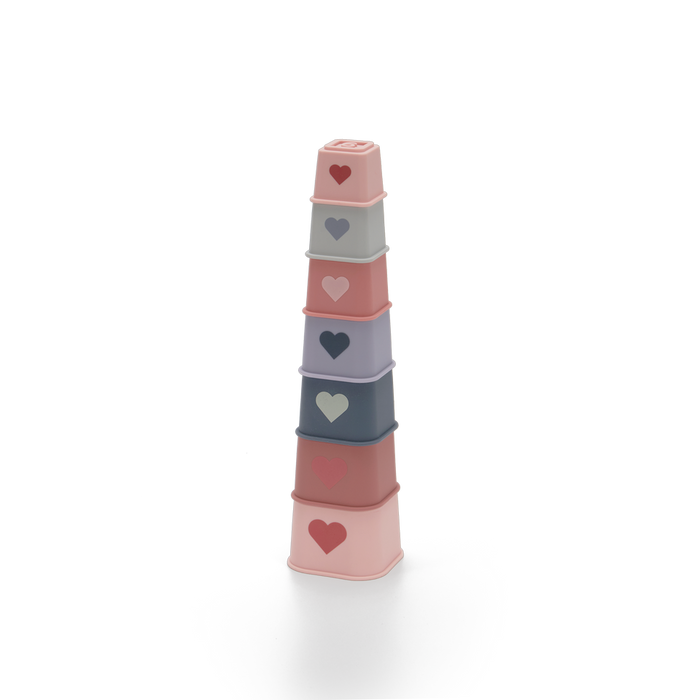 Silicone  Stacking Tower Pink