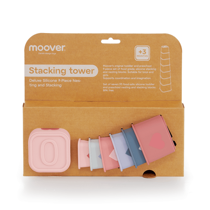 Silicone  Stacking Tower Pink