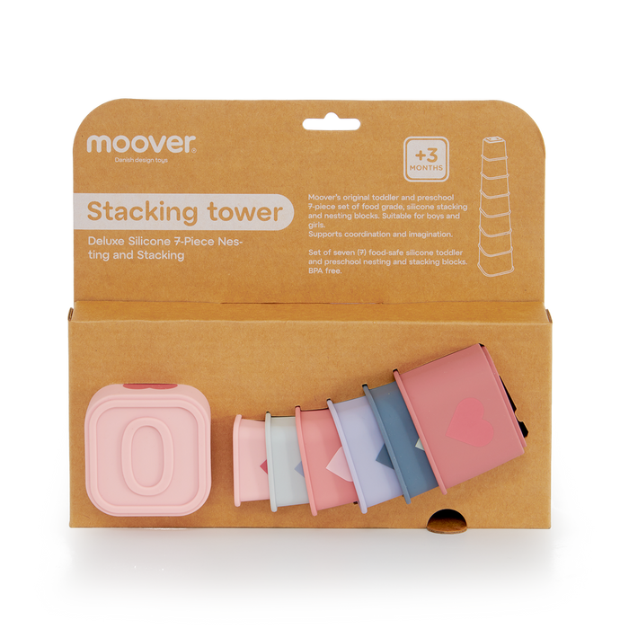 Silicone  Stacking Tower Pink