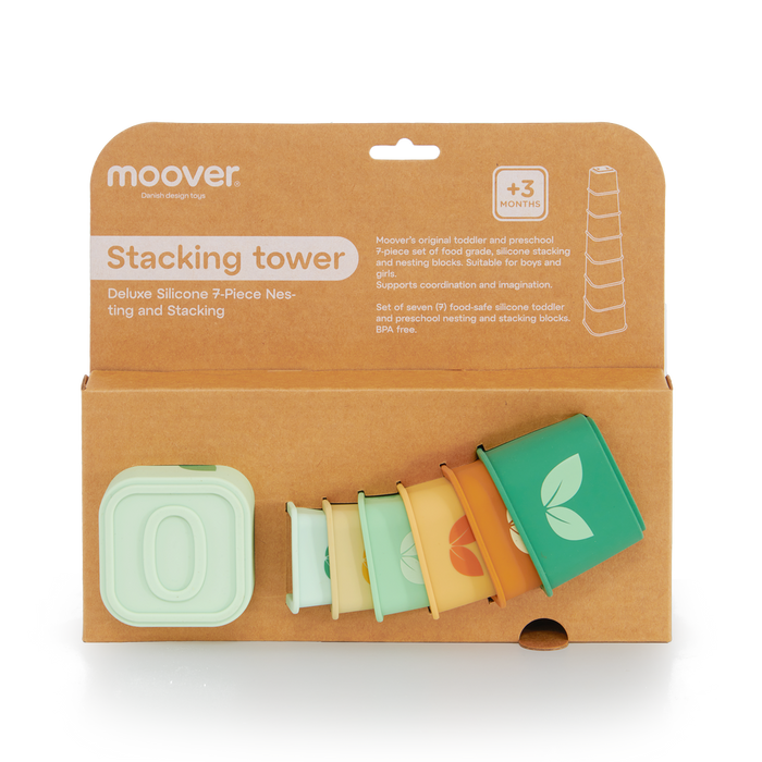 Silicone  Stacking Tower Green
