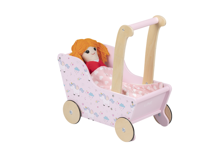 Modern Dolls Stroller (Pram) - Pink Unicorn
