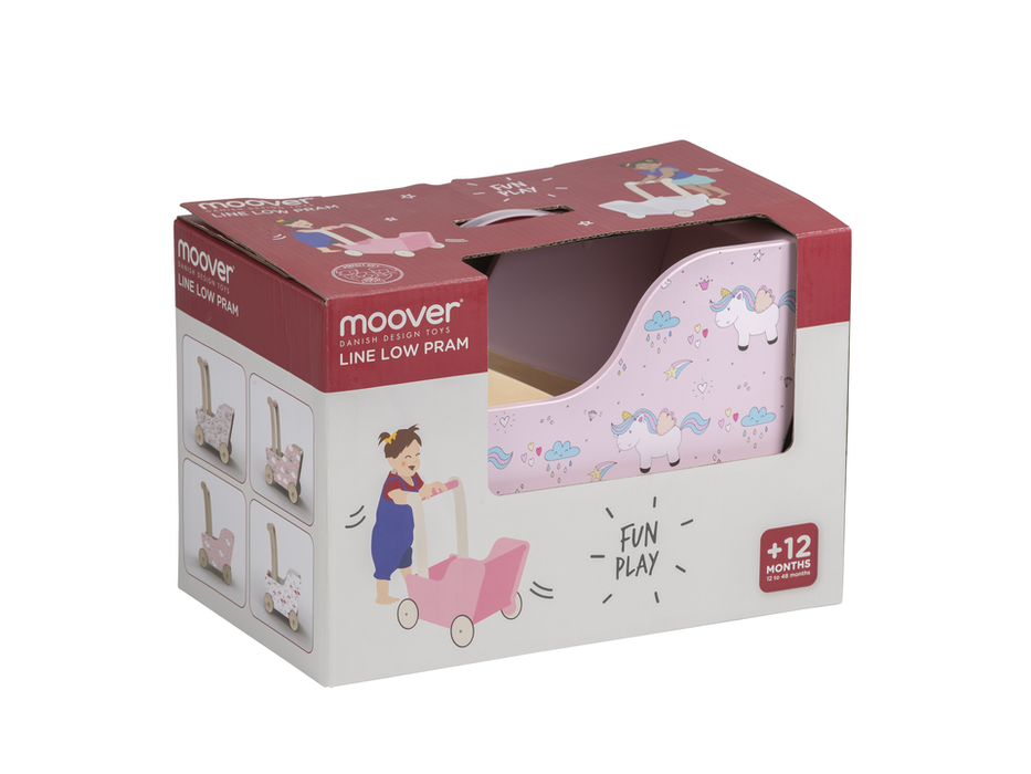 Cochecito de muñecas moderno (cochecito) - Unicornio rosa